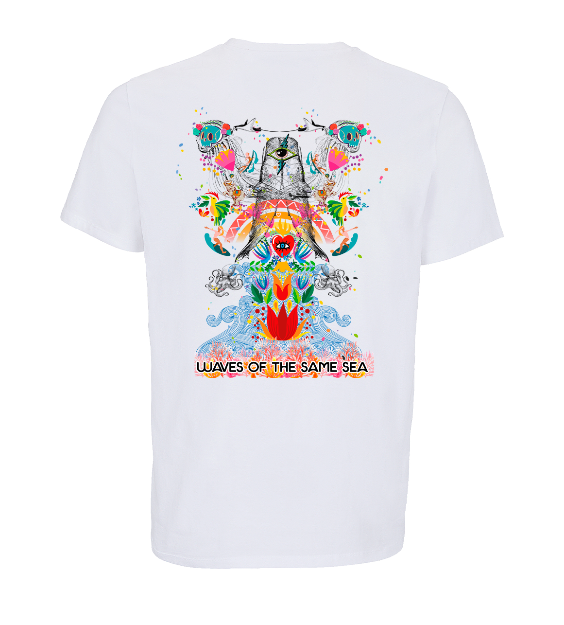 CAMISETA MUJER BALLENAS MEDIA MANGA