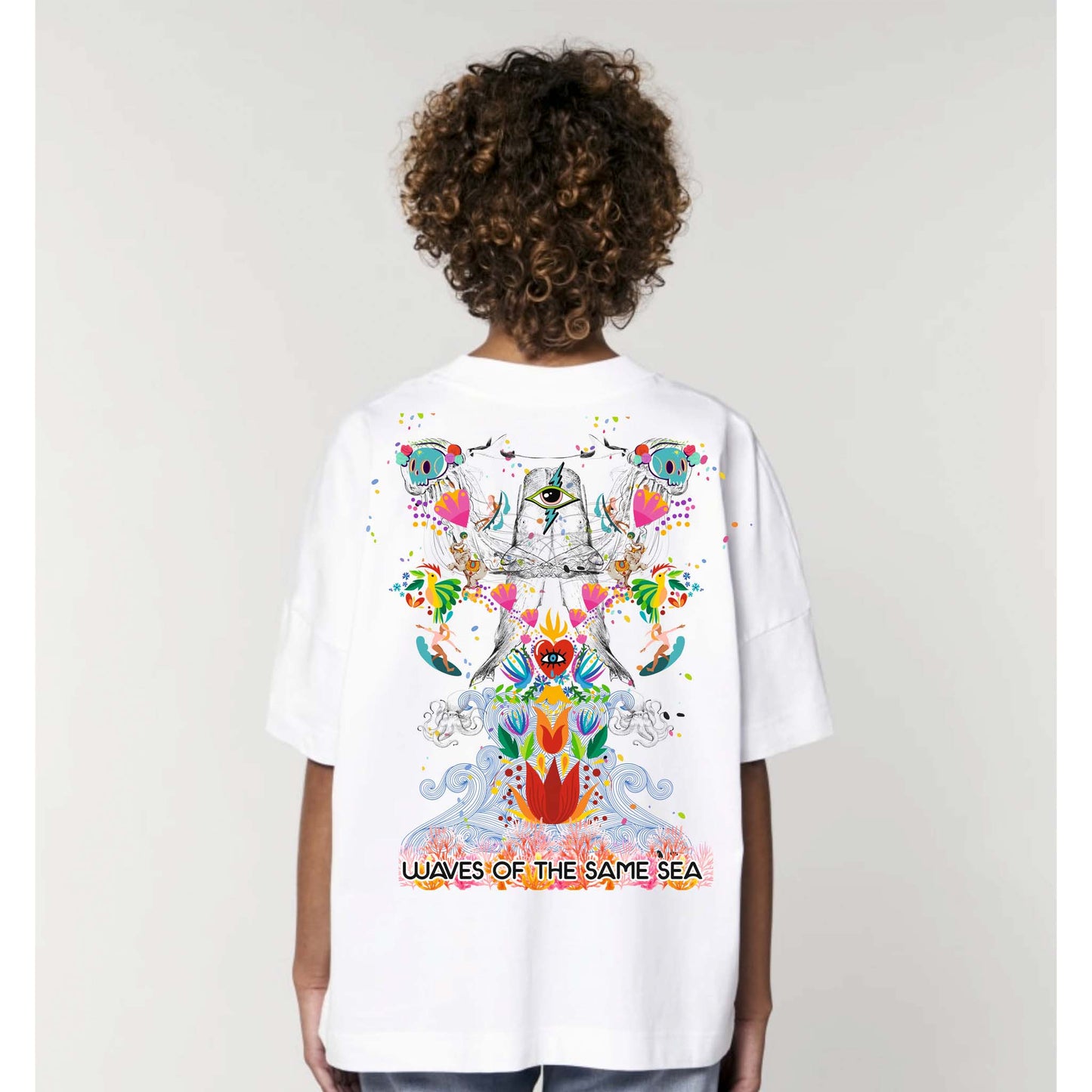 CAMISETA MUJER BALLENAS MEDIA MANGA